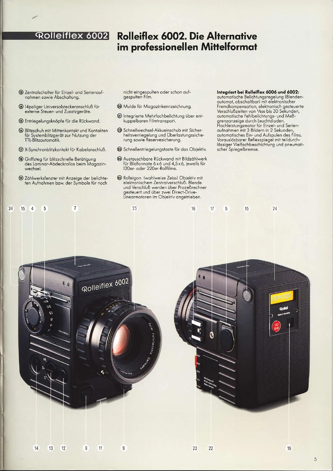 Rolleiflex 6002 mit Bedienelementen
